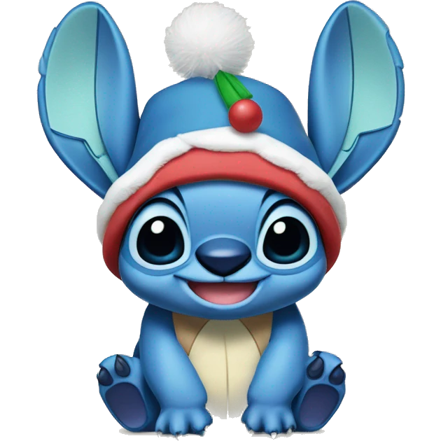 Stitch von lilo & stitch mit weihnachtsmütze emoji