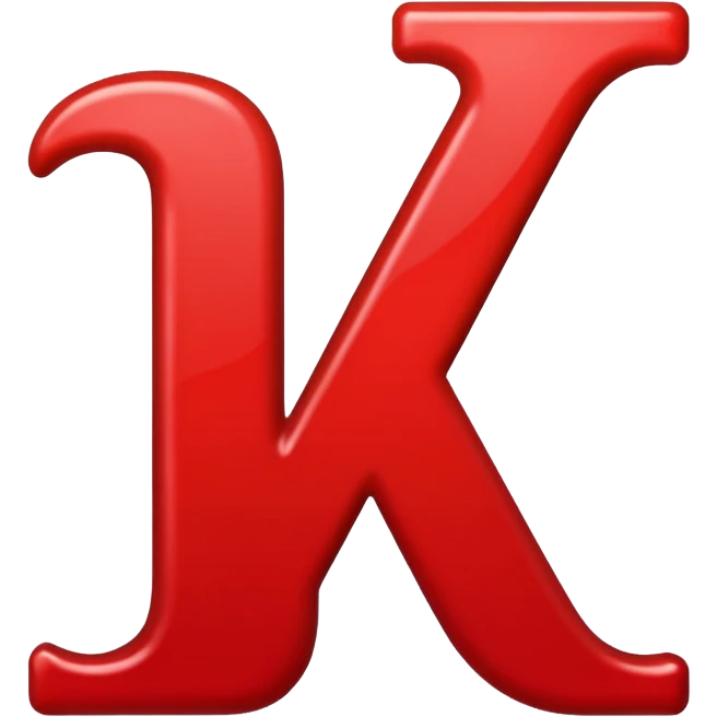The letter K lowercase in red emoji