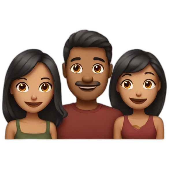 Een trio couple emoji