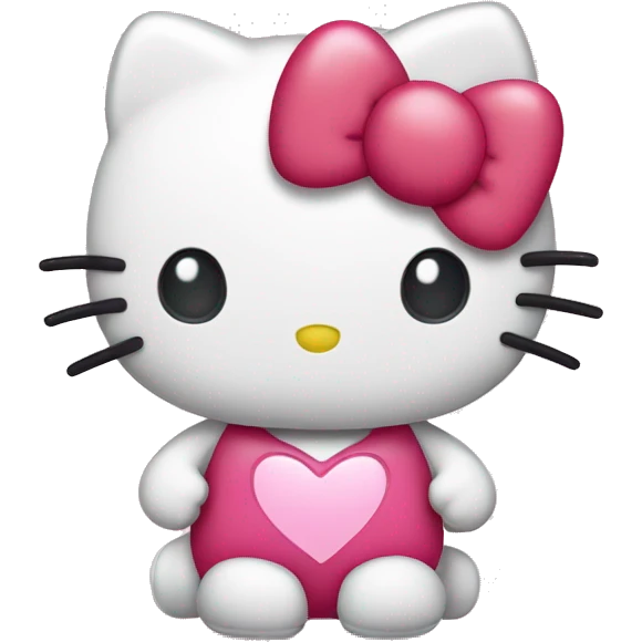 Hello kitty with heart emoji