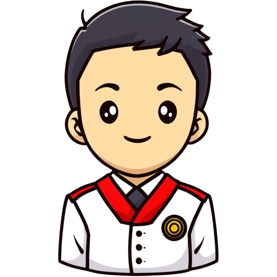 Japanese high school boy at graduation ceremony in traditional uniform with second button highlighted emoji
