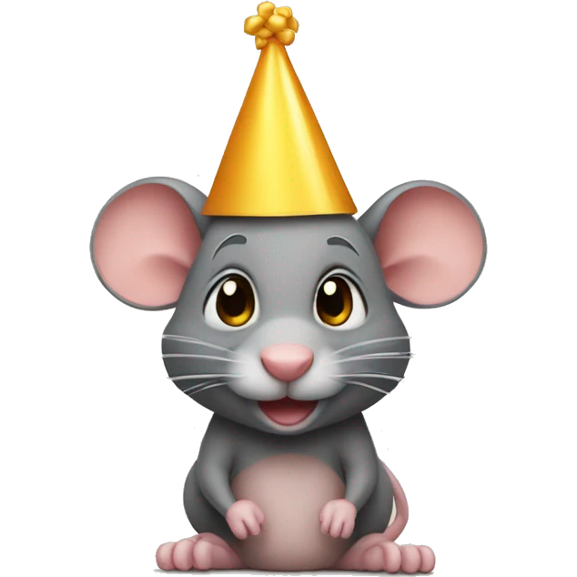 Make a rat with a birthday hat emoji