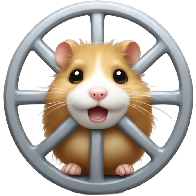 Frazzled hamster running in wheel emoji