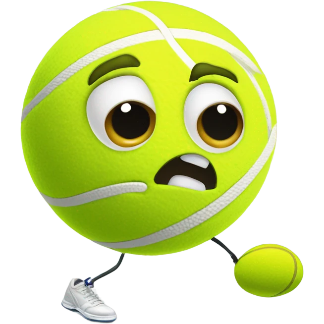 Tennis ball scared flying through the air emoji