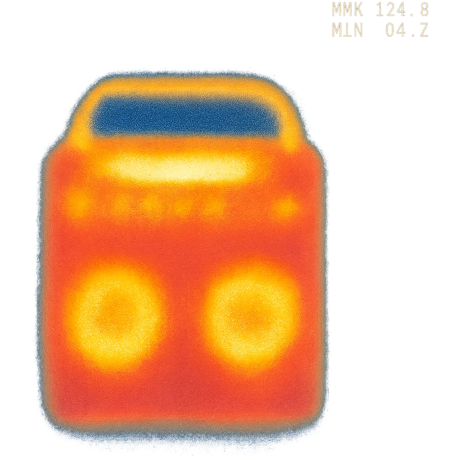 A boombox column emoji