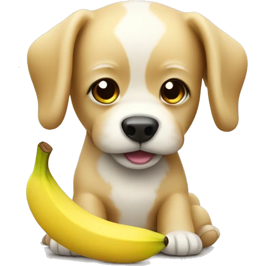 toy dog with banana emoji