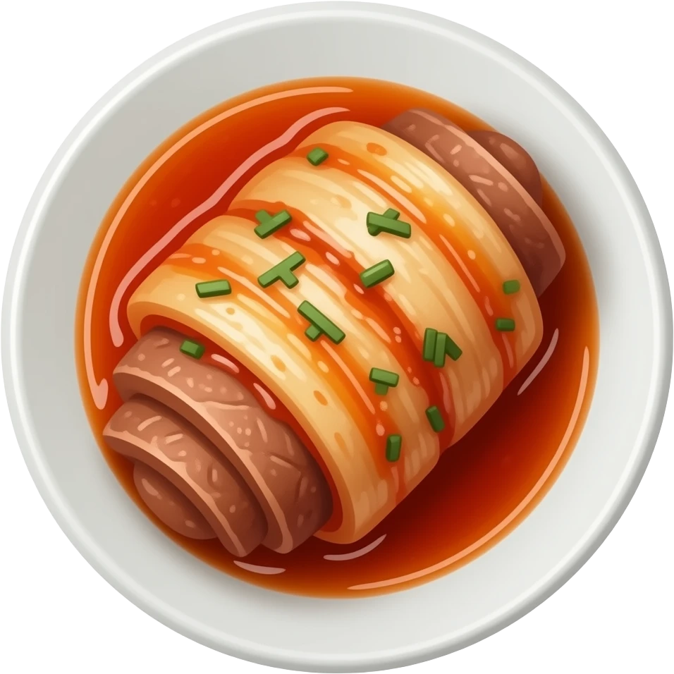 bossam the korean boiled light Pork wrapping by kimchi on dish not dimsum emoji