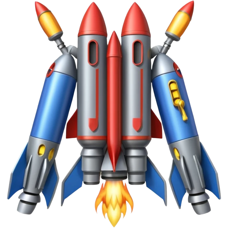 wide jetpack with rocket projectiles on both sides, back view, no fire emoji