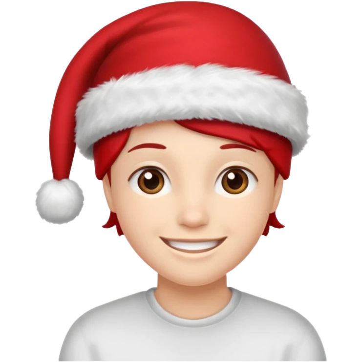 Smile  in a red Christmas hat emoji