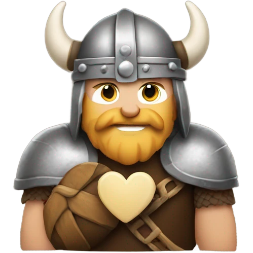 Viking holding a heart  emoji