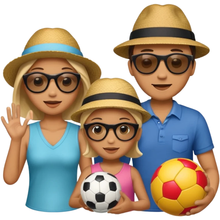 familia en la playa emoji