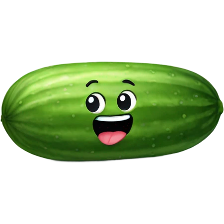 Horizontal challenged cucumber with tongue sticking out  emoji