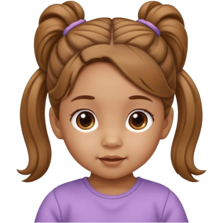 ligth brown baby girl with ponytails hairstyle  emoji