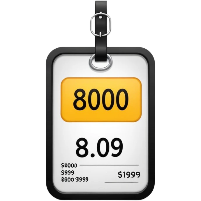 Tag with the price of 800₽ emoji