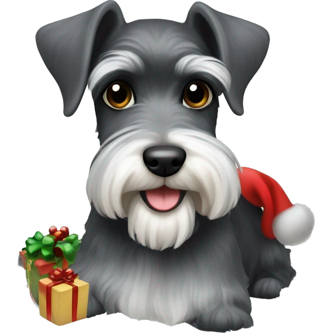Mini schnauzer at Christmas  emoji