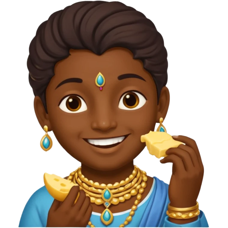   Blue Krishna eating butter  emoji