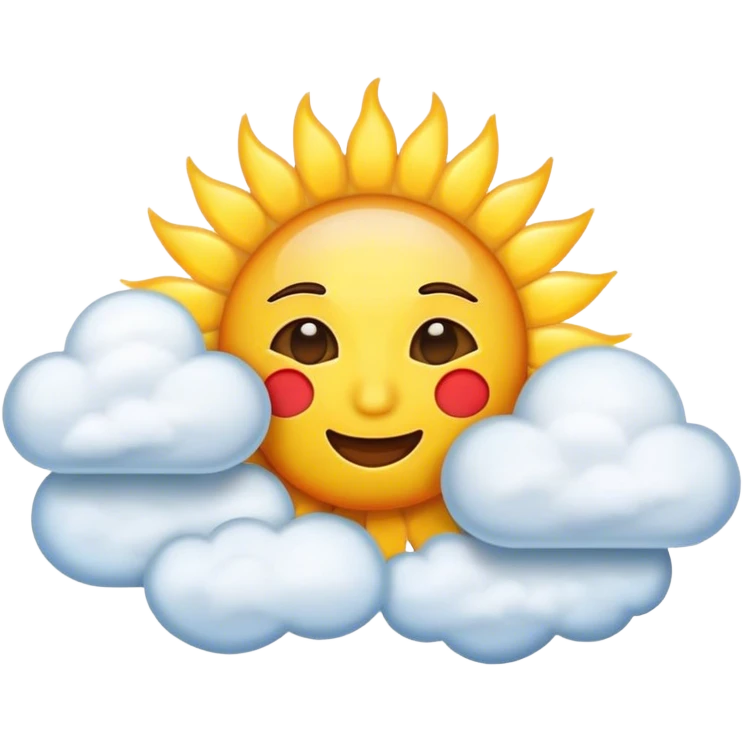Cinematic realistic emoji featuring clouds with the sun emoji
