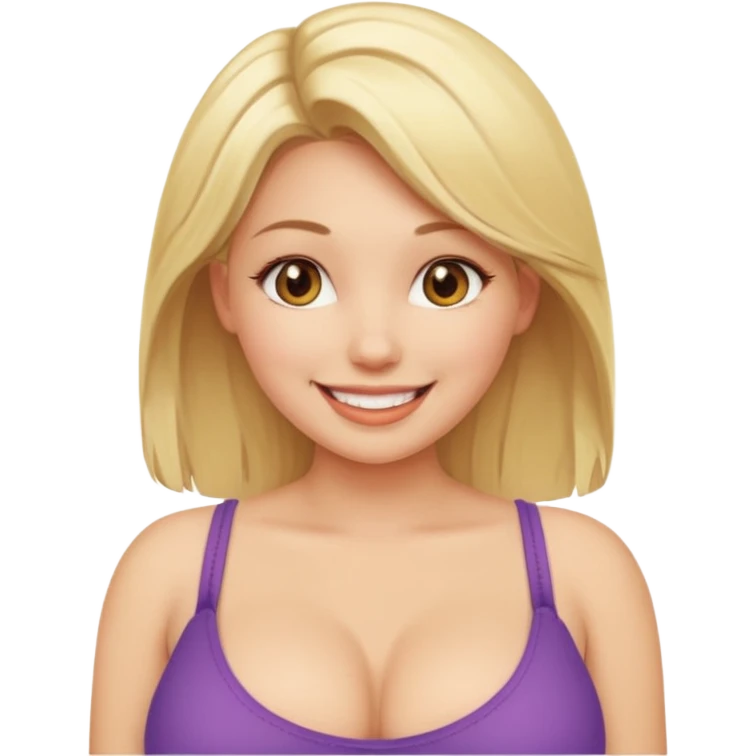 Hot blonde girl with big boobs naked emoji