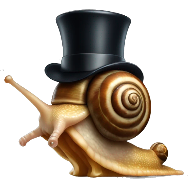 Snail in a top hat emoji