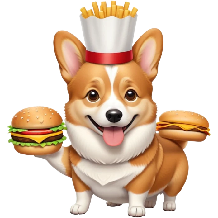 Corgi at a fast food restaurant  emoji