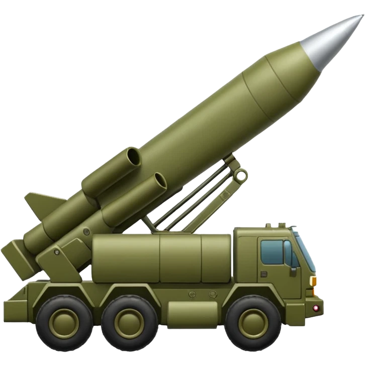 HIMARS rocket launcher, front view, military style, emoji style emoji
