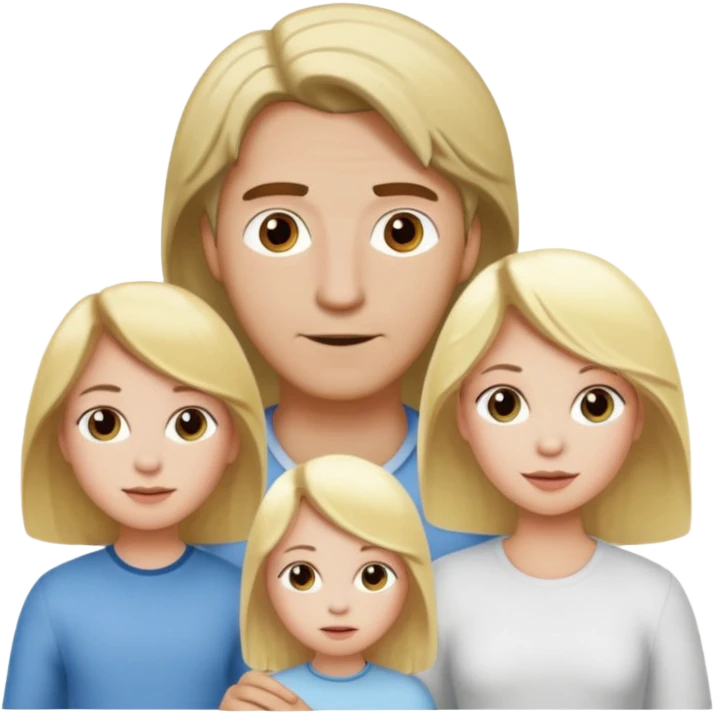 man with brown hair and white skin and woman with blonde hair and white skin couple with 1 kid with blonde hair and white skin emoji