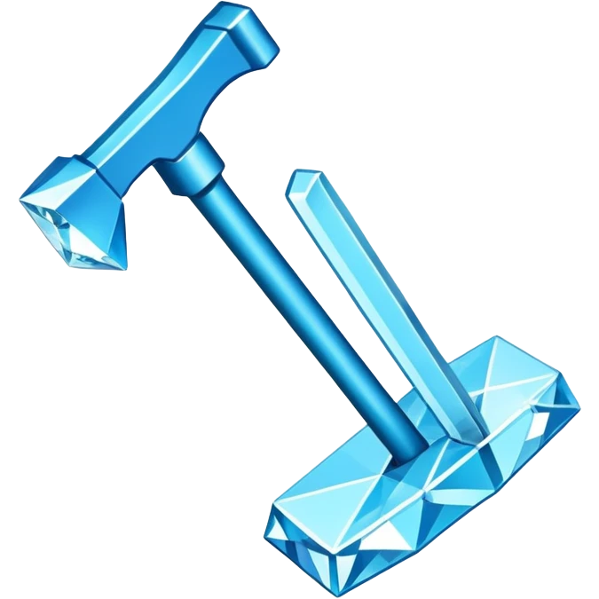 diamond minecraft hoe angled view emoji