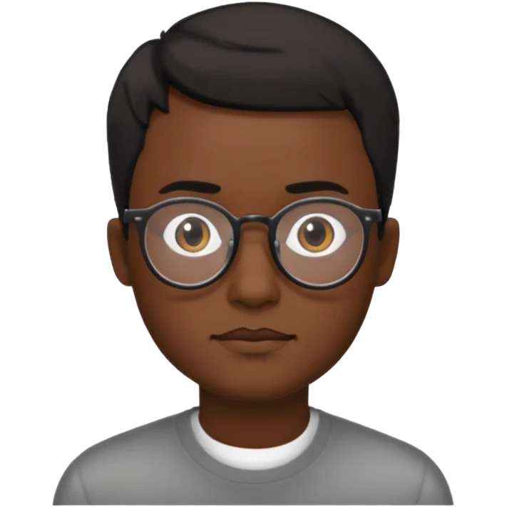 zumbi masculino, óculos fino, cabelo baixo emoji
