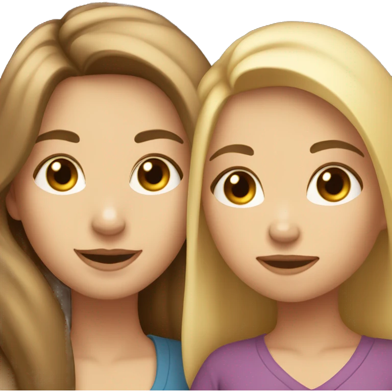 2 moms one long brown hair and one long blonde hair woman with brown haired toddler boy emoji