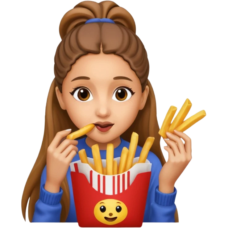 ariana grande munching fries emoji