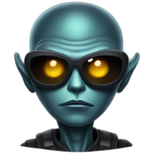 Alien with a cool dark shades emoji