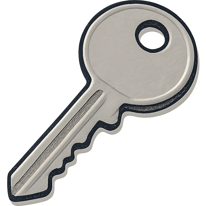 digital illustration of a key, no background emoji