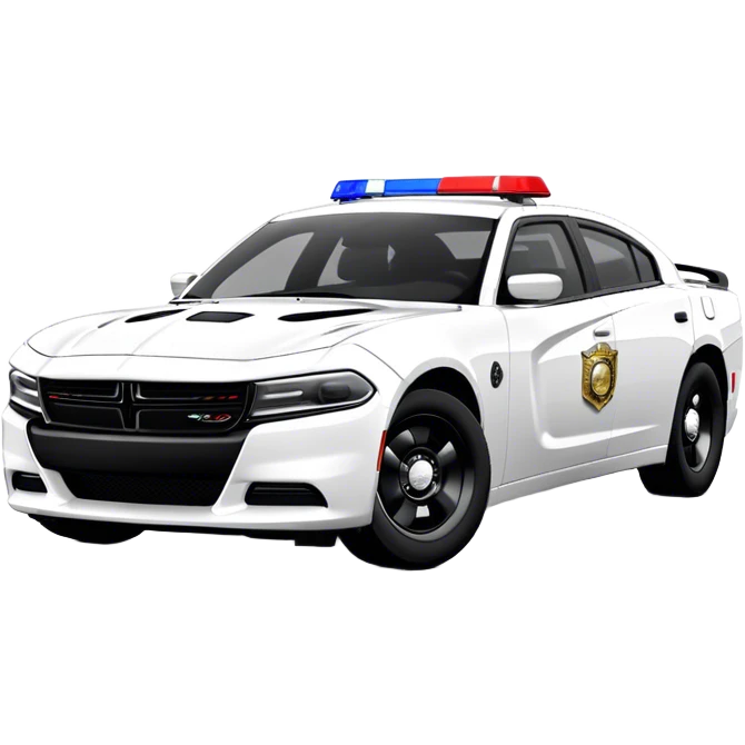 Police Car - Dodge Charger Pursuit (Model Year: 2022) (Iconic colour: Black and white) emoji