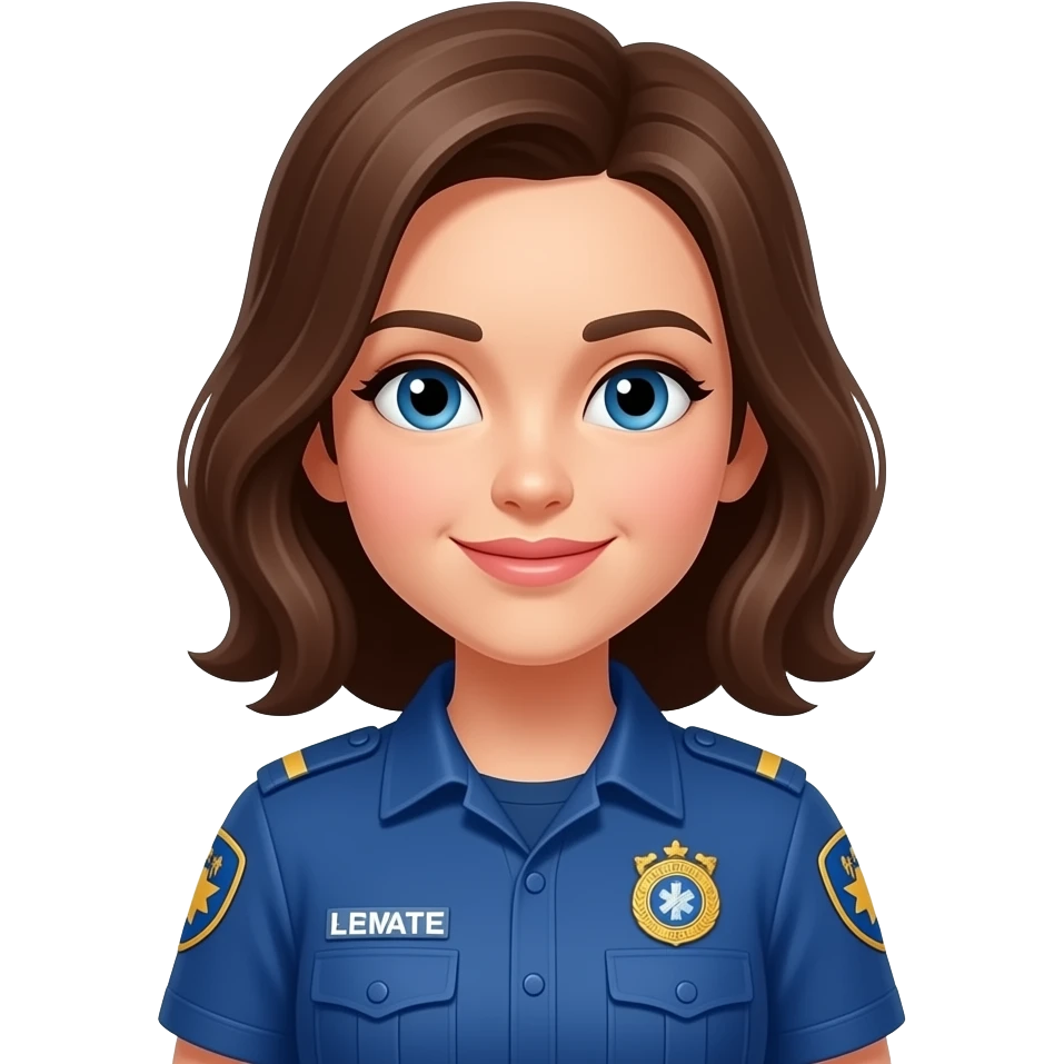 female brown haired EMT emoji