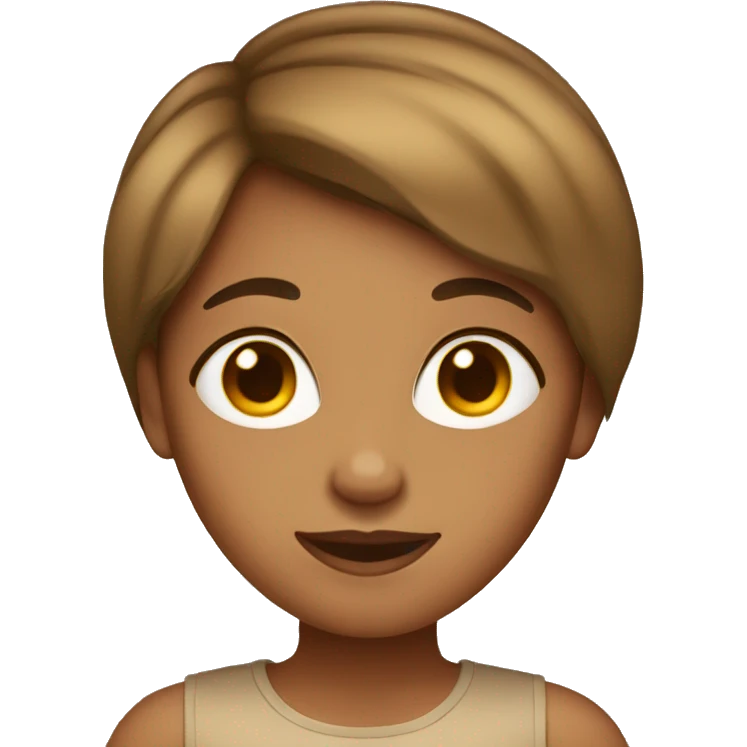Tan girl with brown short hair emoji