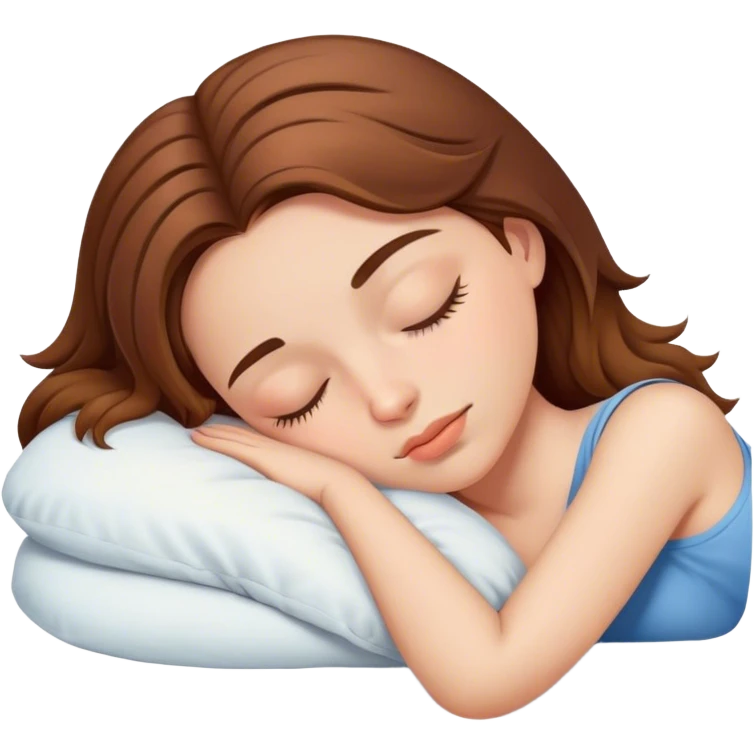 brown haired girl who sleep  emoji