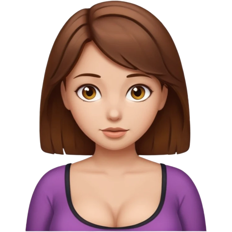 Girl with brown hair and big boobs  emoji