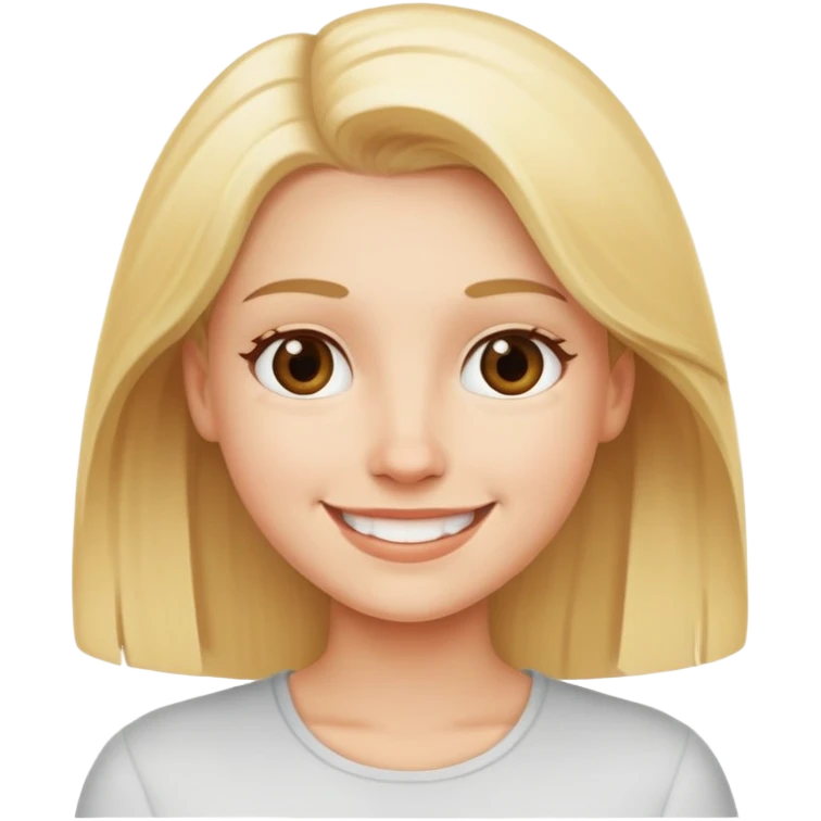 blonde person with a friendly smile emoji