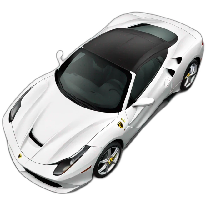 Chat blanc et noir dans une Ferrari emoji