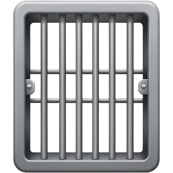 If there was a jail cell emoji in iOS, how would you design and iOS style emoji. Create an jail cell emoji with no prisoner. (Not a cage must be single 4 rods facing to front view point) emoji