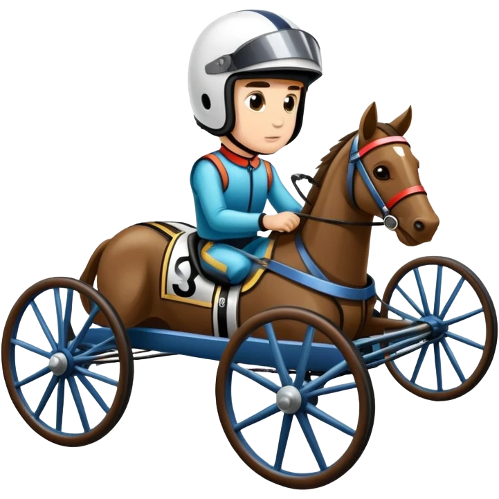 Harness racing sulky with driver emoji