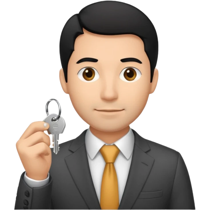 hombre de pelo negro con algo de canas y un poco de baraba comprando  una casa emoji