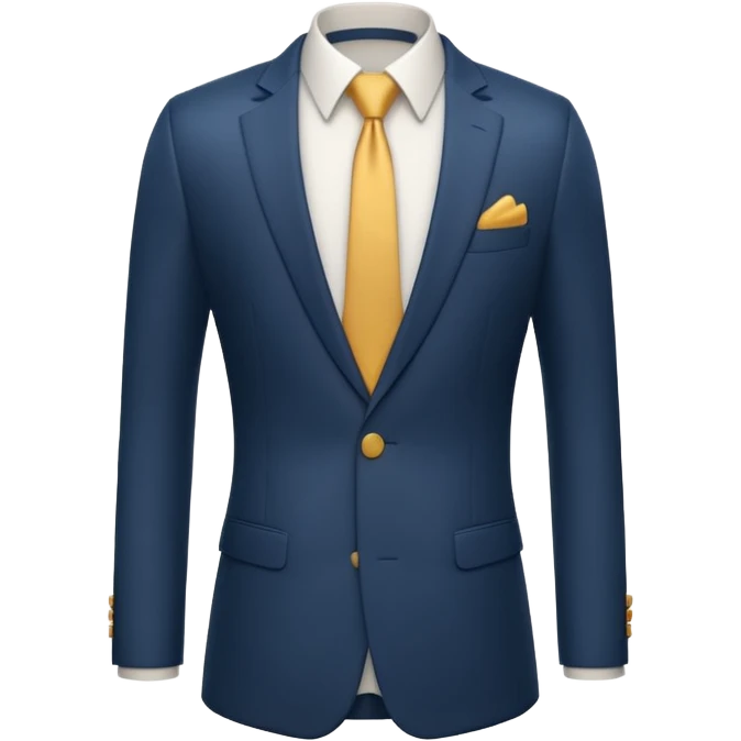 A 3D cartoon formal suit with jacket, shirt, and tie displayed neatly, smooth folds, studio lighting, Memoji-style rendering. emoji