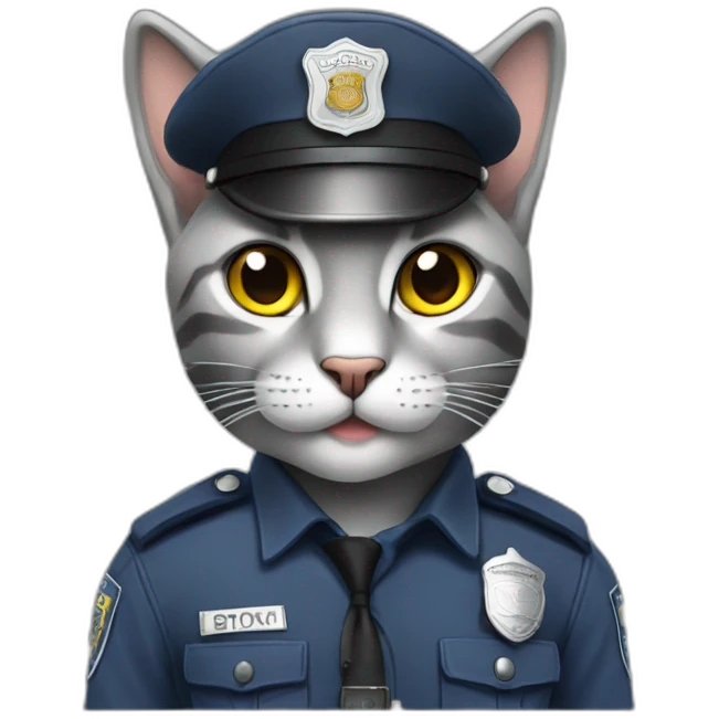 police cat grey emoji