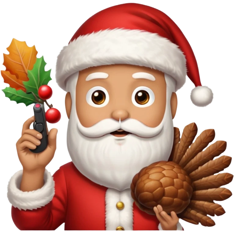 Santa shooting a turkey emoji
