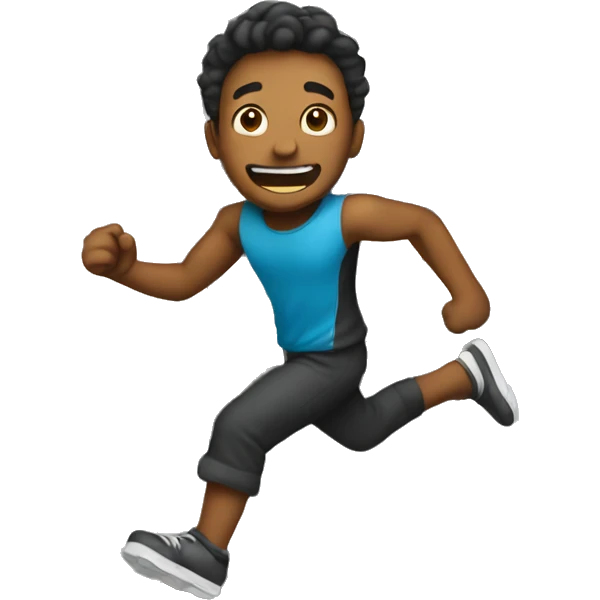 Guy running from a train emoji