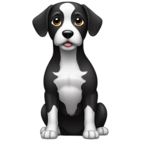 Chien noir et blanc emoji