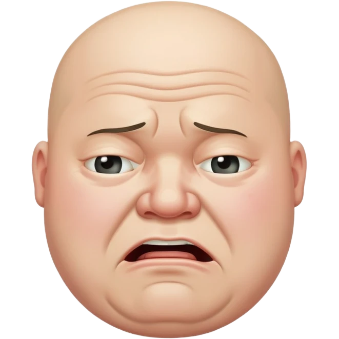 Bald fat man crying emoji