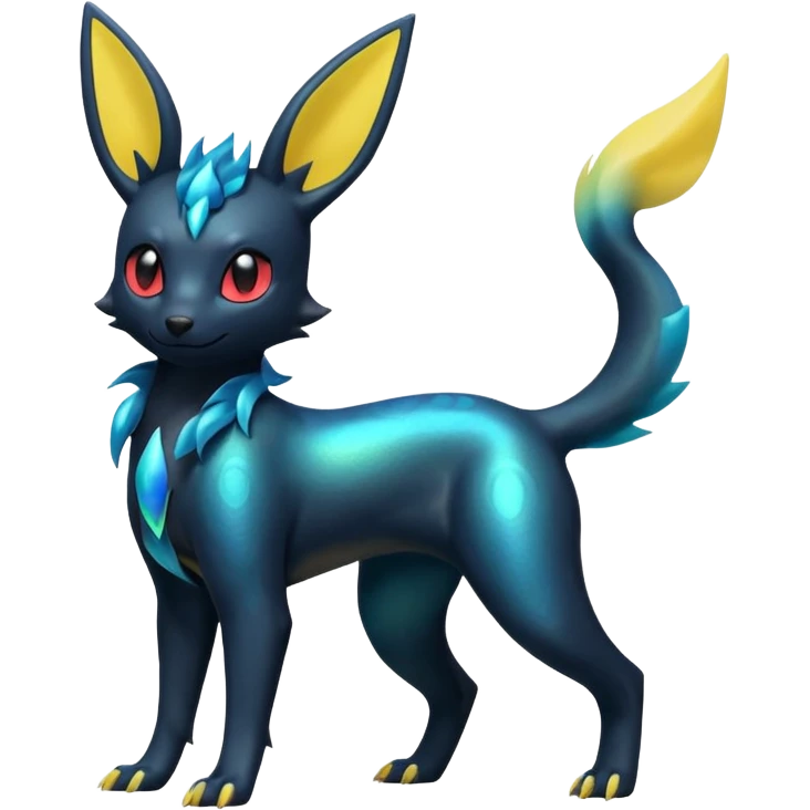  Shiny iridescent Umbreon-Salandit-Jolteon-fusion emoji