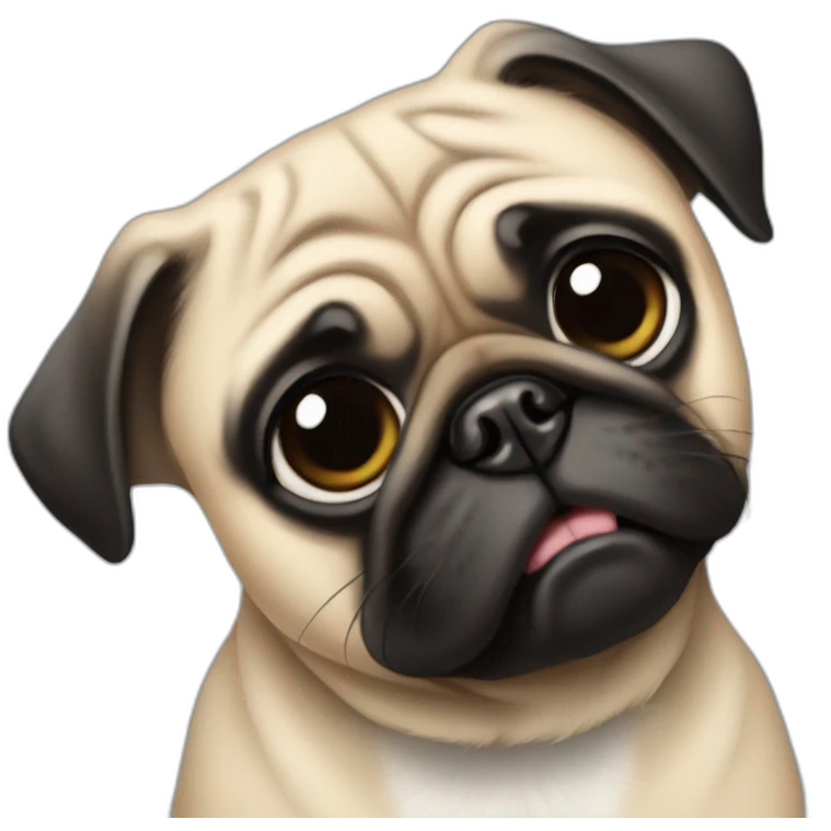 Pug wearing a black suit emoji